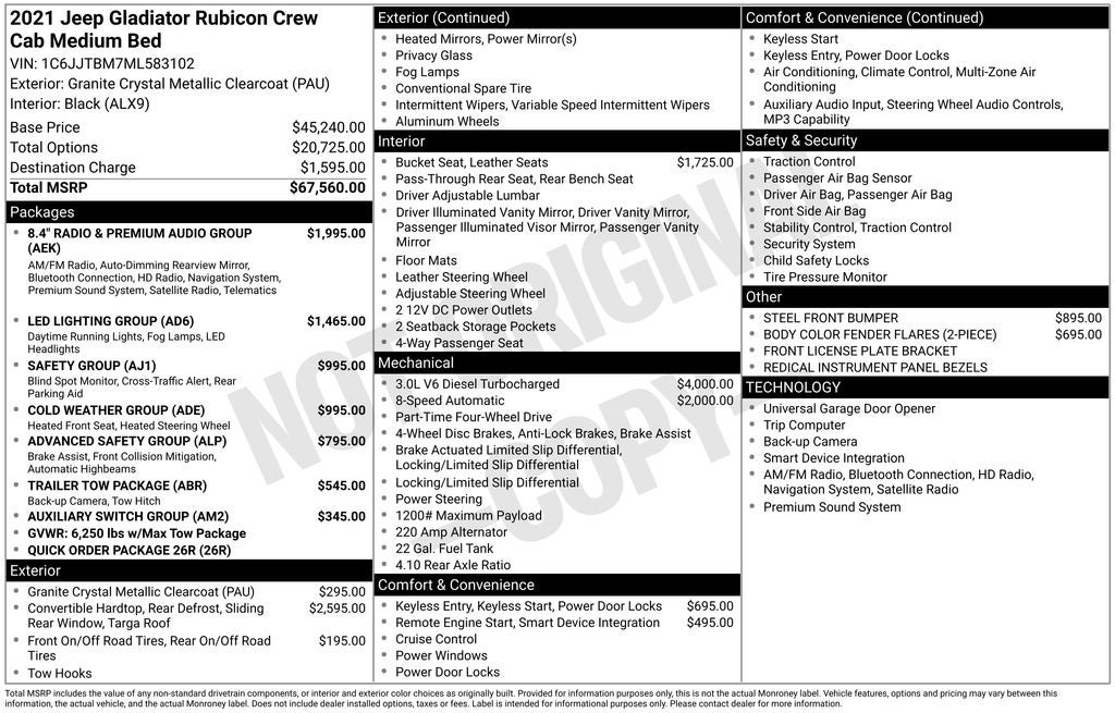 2021 Jeep Gladiator Rubicon