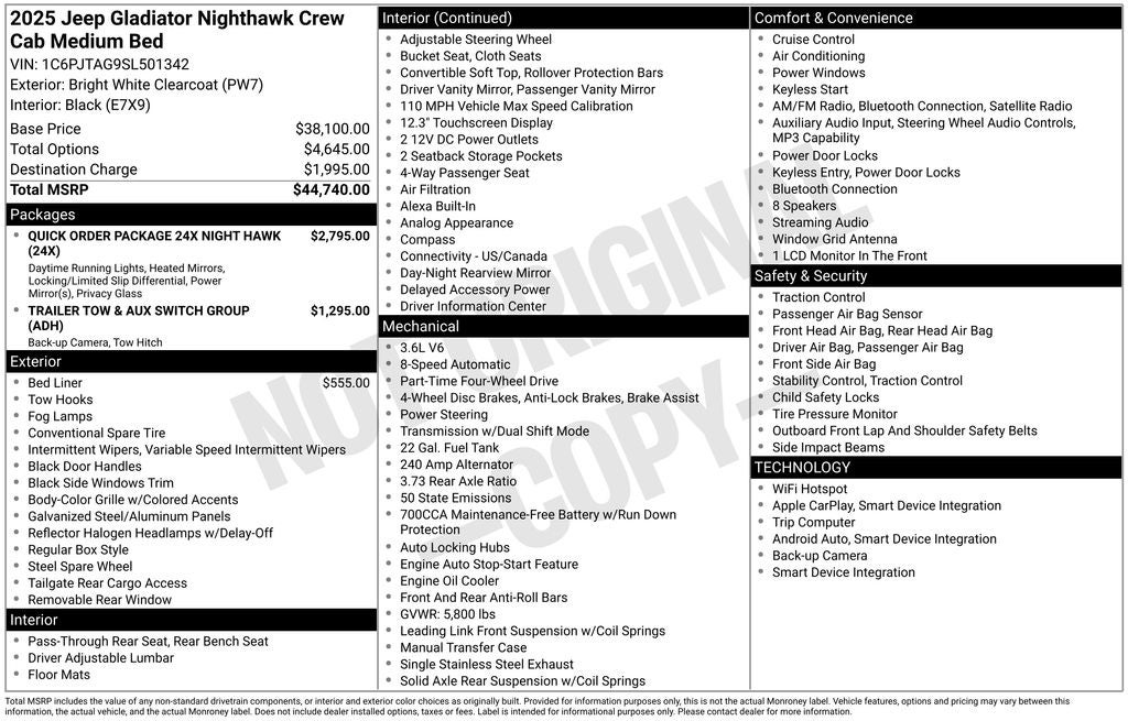 2025 Jeep Gladiator Nighthawk