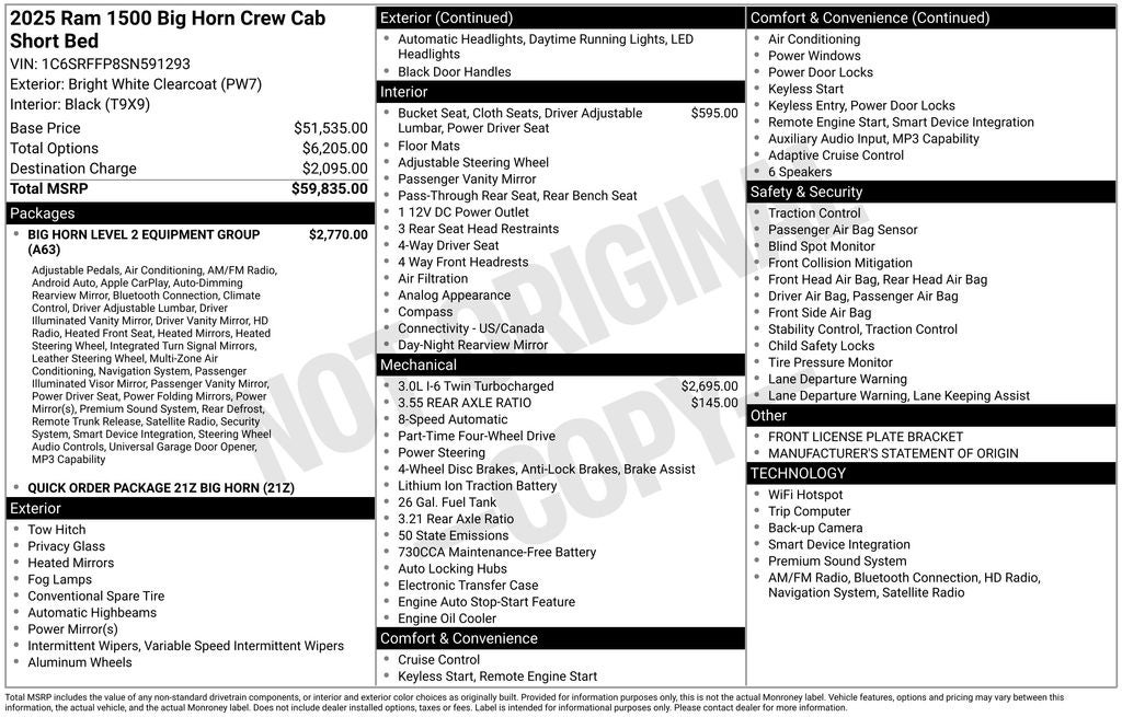 2025 RAM 1500 Big Horn/Lone Star
