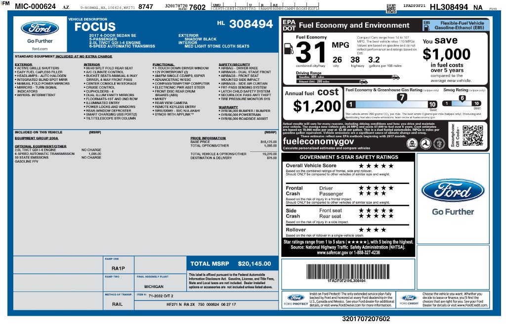 2017 Ford Focus SE