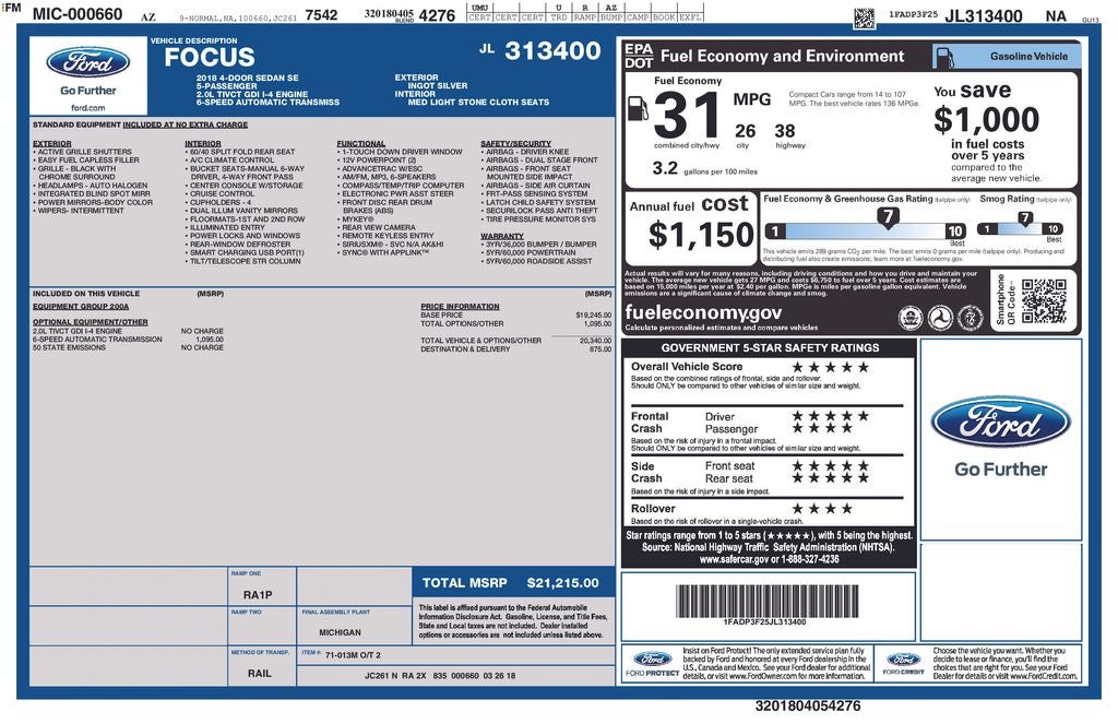 2018 Ford Focus SE