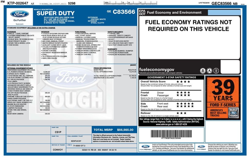 2016 Ford F-250SD XLT