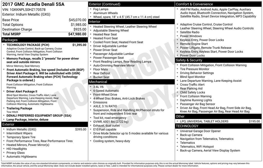 2017 GMC Acadia Denali