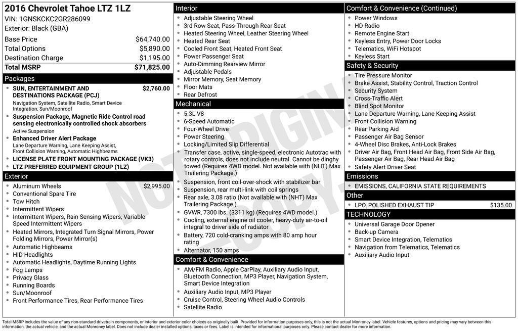 2016 Chevrolet Tahoe LTZ