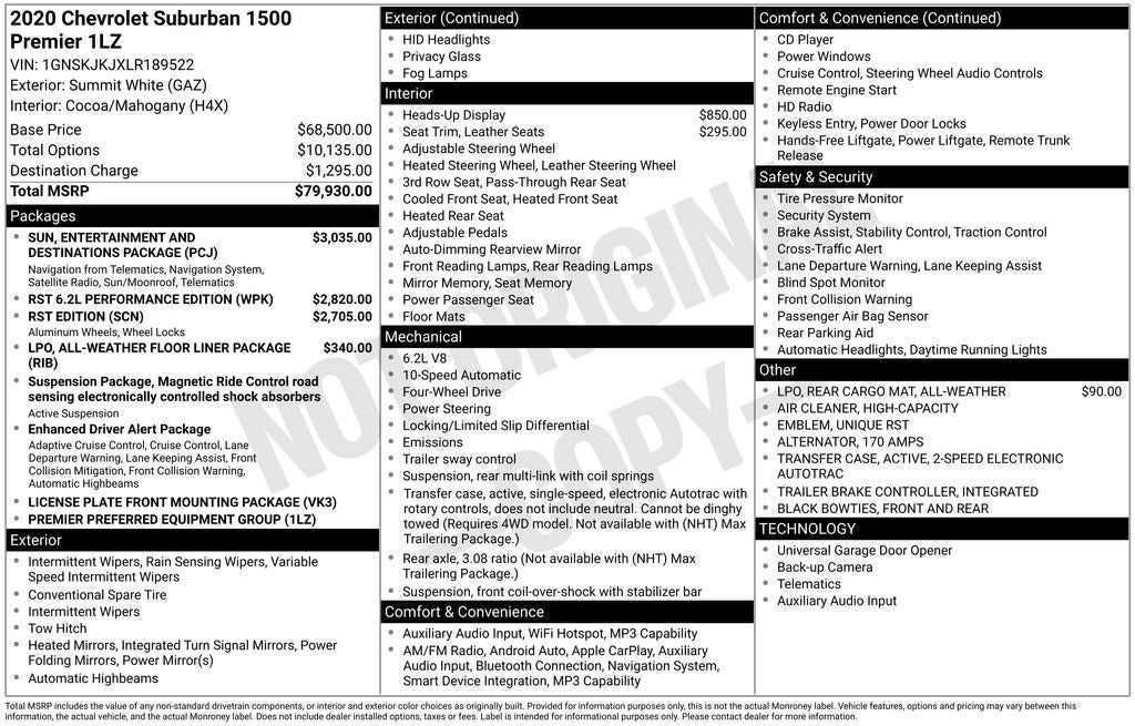 2020 Chevrolet Suburban Premier