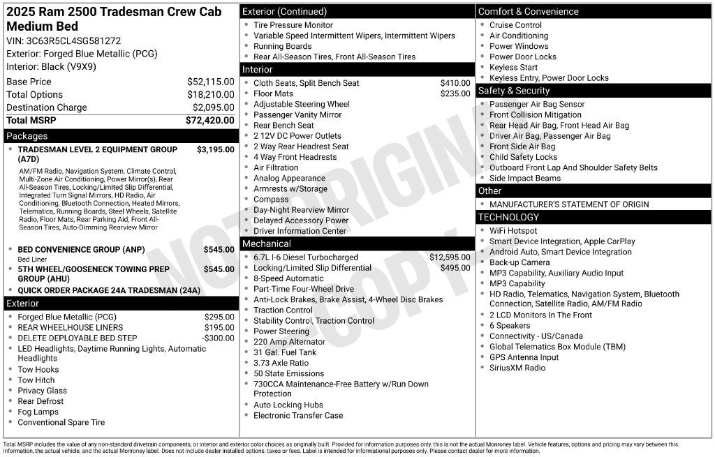 2025 RAM 2500 Tradesman