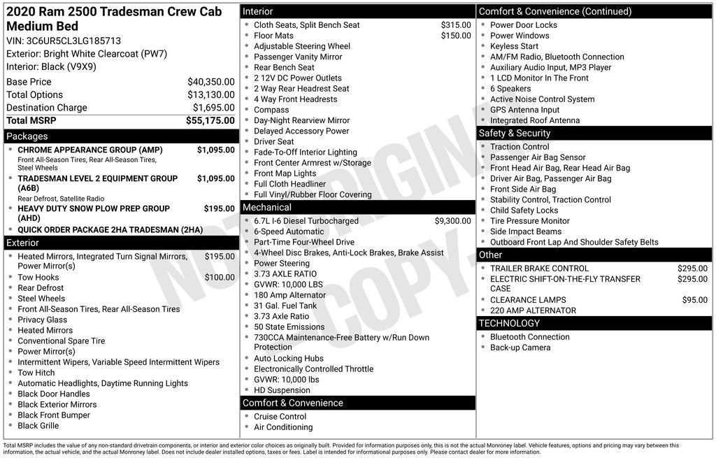 2020 RAM 2500 Tradesman