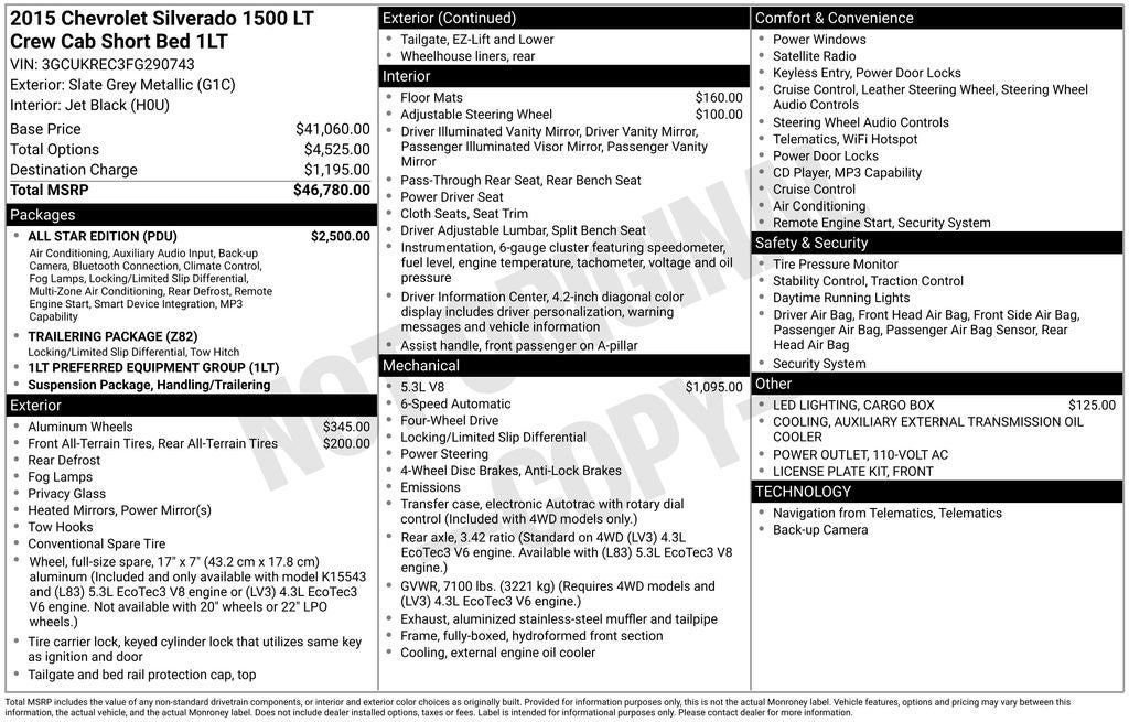 2015 Chevrolet Silverado 1500 LT LT1