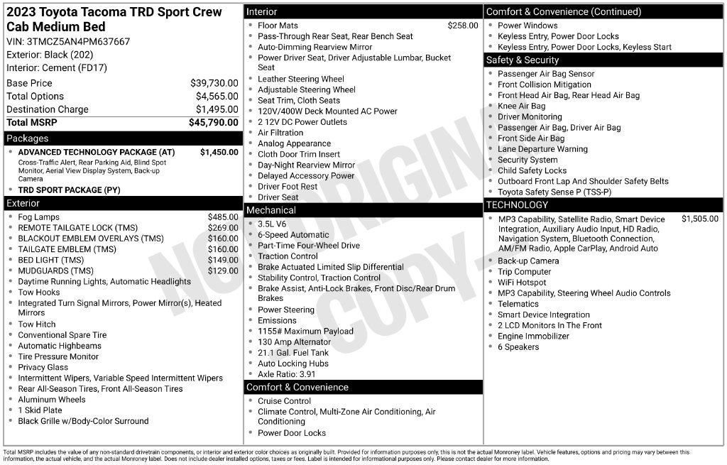 2023 Toyota Tacoma TRD Sport V6