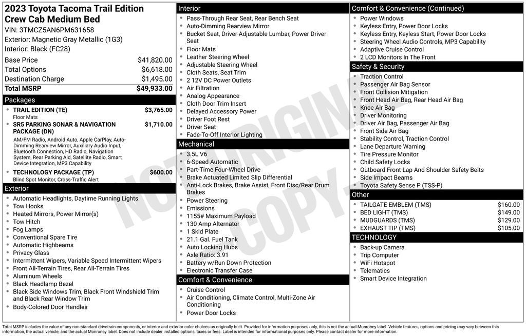 2023 Toyota Tacoma Trail Edition V6