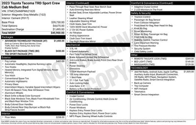 2023 Toyota Tacoma TRD Sport V6