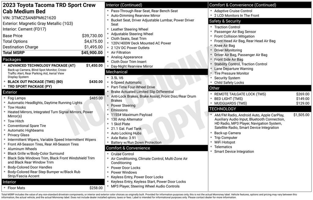 2023 Toyota Tacoma TRD Sport V6
