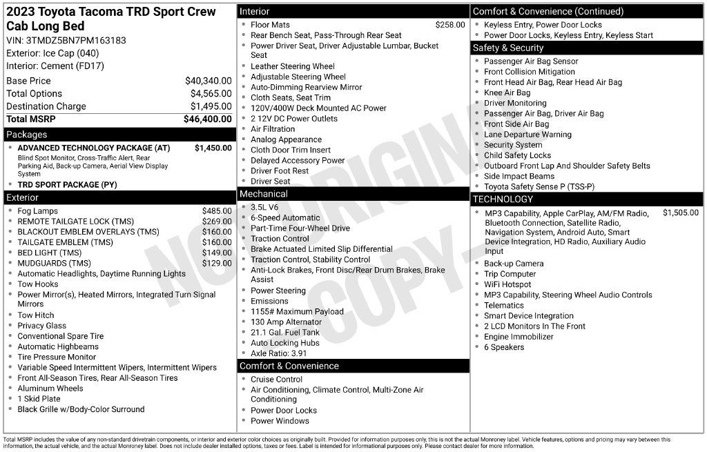 2023 Toyota Tacoma TRD Sport V6