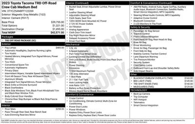 2023 Toyota Tacoma TRD Off-Road V6