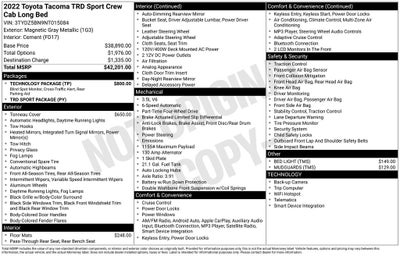 2022 Toyota Tacoma TRD Sport V6