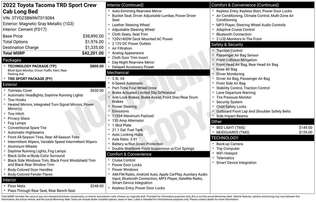 2022 Toyota Tacoma TRD Sport V6