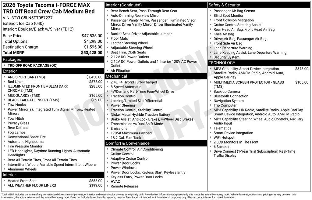 2026 Toyota Tacoma Hybrid TRD Off Road