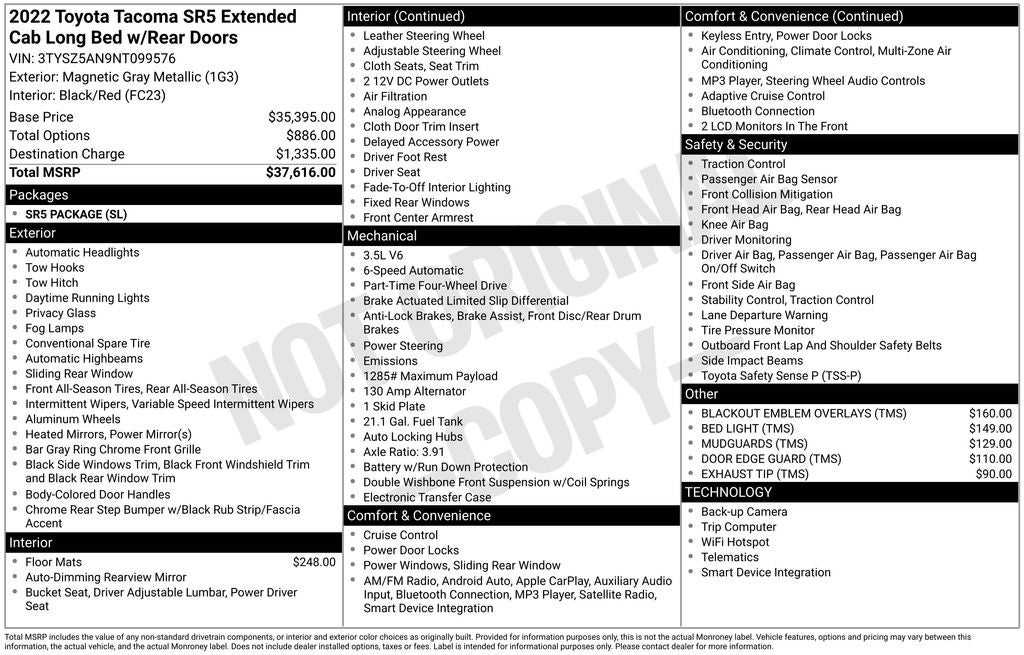 2022 Toyota Tacoma SR5 V6