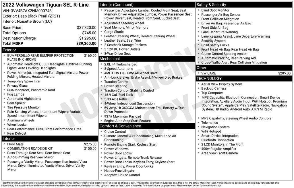 2022 Volkswagen Tiguan 2.0T SEL R-Line