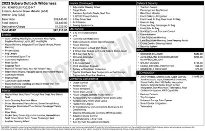 2023 Subaru Outback Wilderness