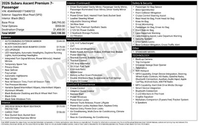 2026 Subaru Ascent Premium