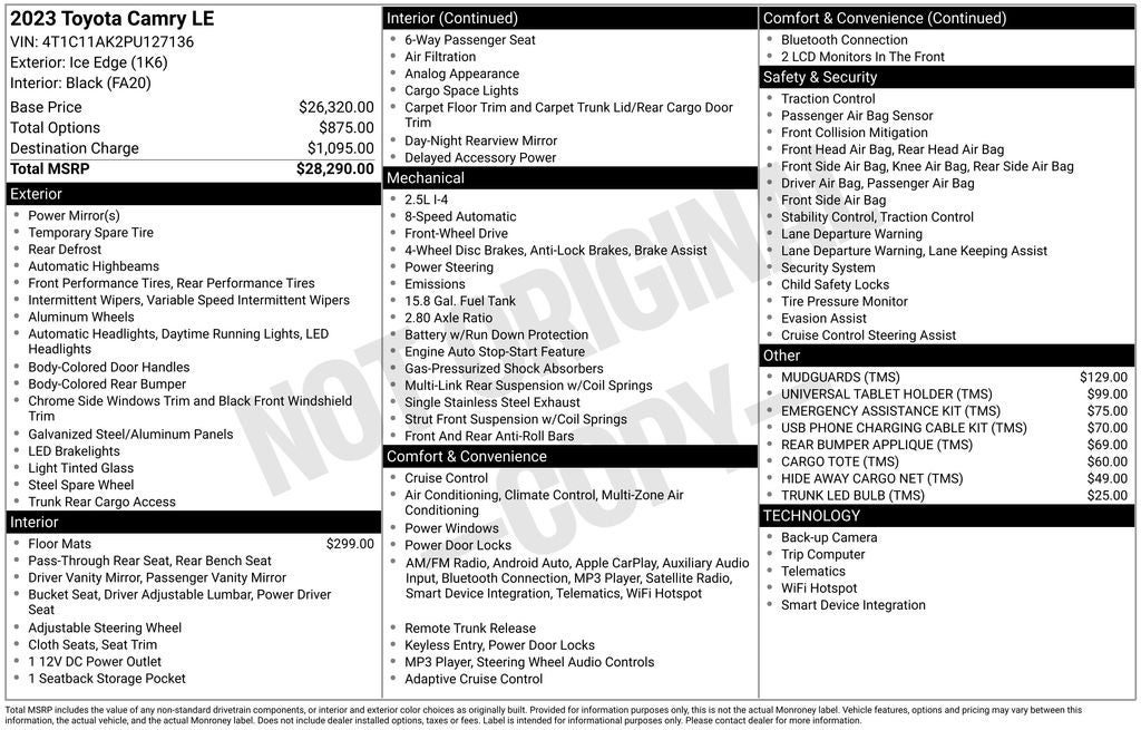 2023 Toyota Camry LE