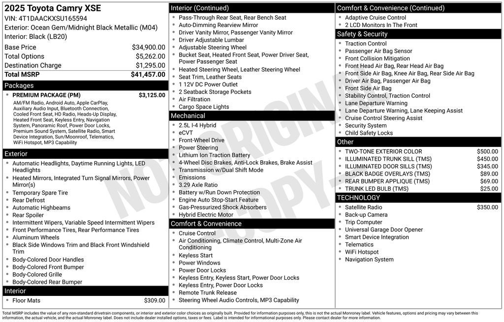 2025 Toyota Camry XSE