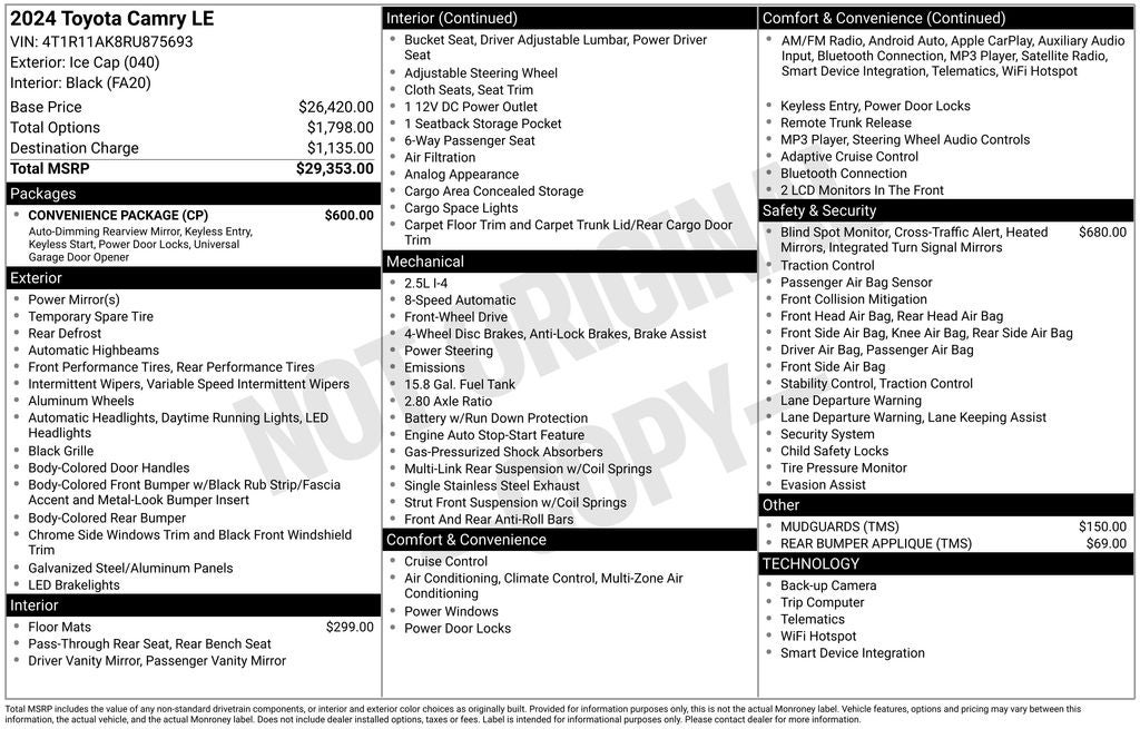 2024 Toyota Camry LE