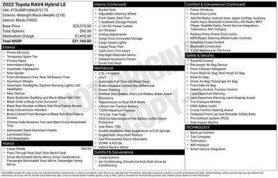 2022 Toyota RAV4 Hybrid LE