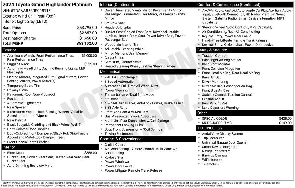 2024 Toyota Grand Highlander Platinum