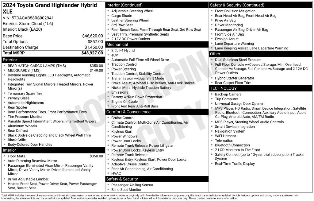 2024 Toyota Grand Highlander Hybrid XLE