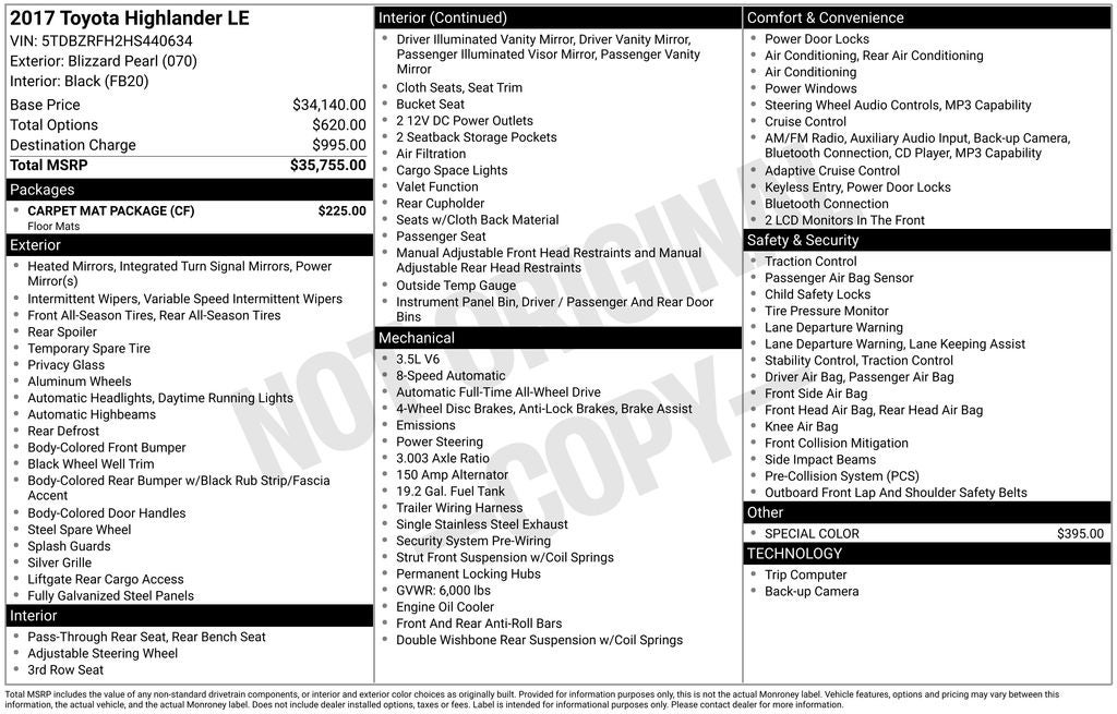 2017 Toyota Highlander LE