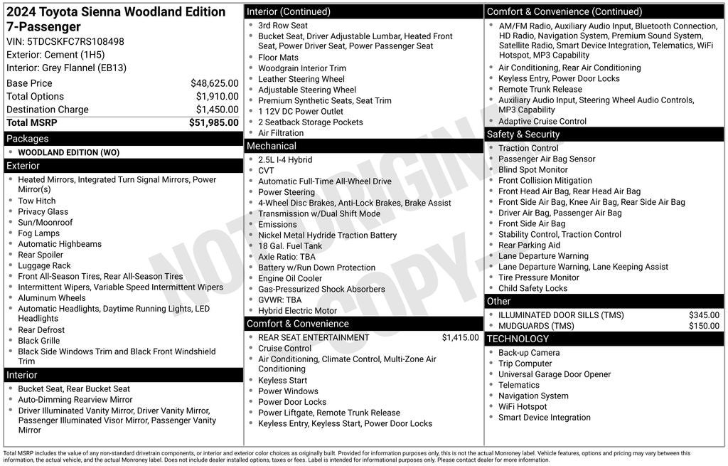 2024 Toyota Sienna Woodland Edition