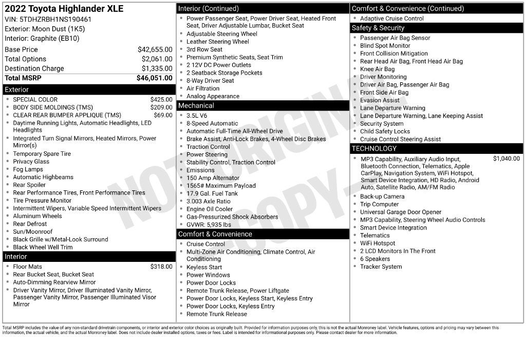 2022 Toyota Highlander XLE
