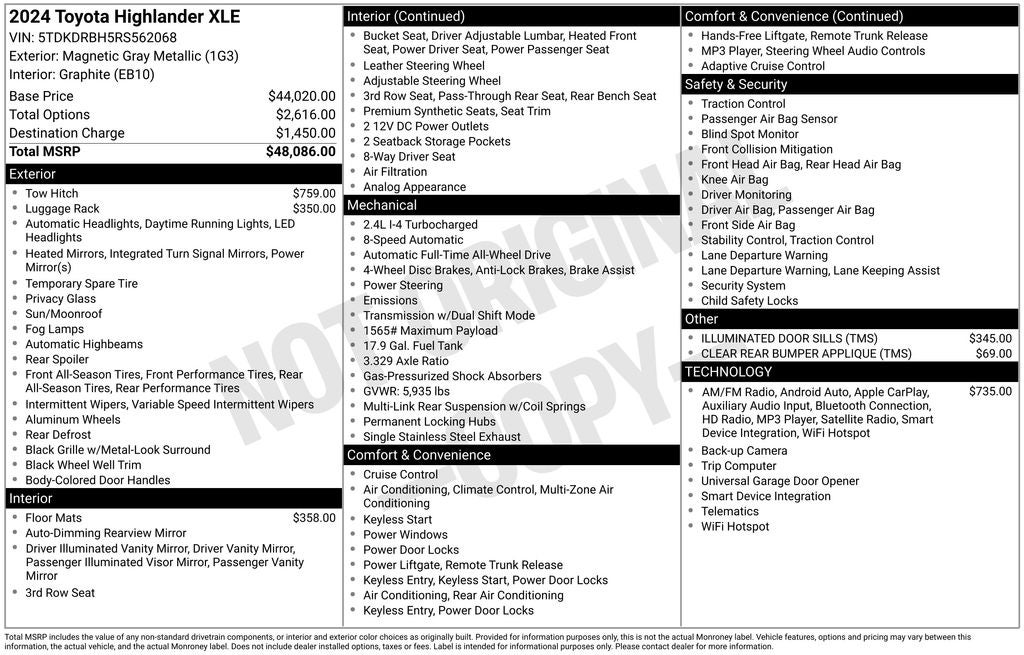 2024 Toyota Highlander XLE
