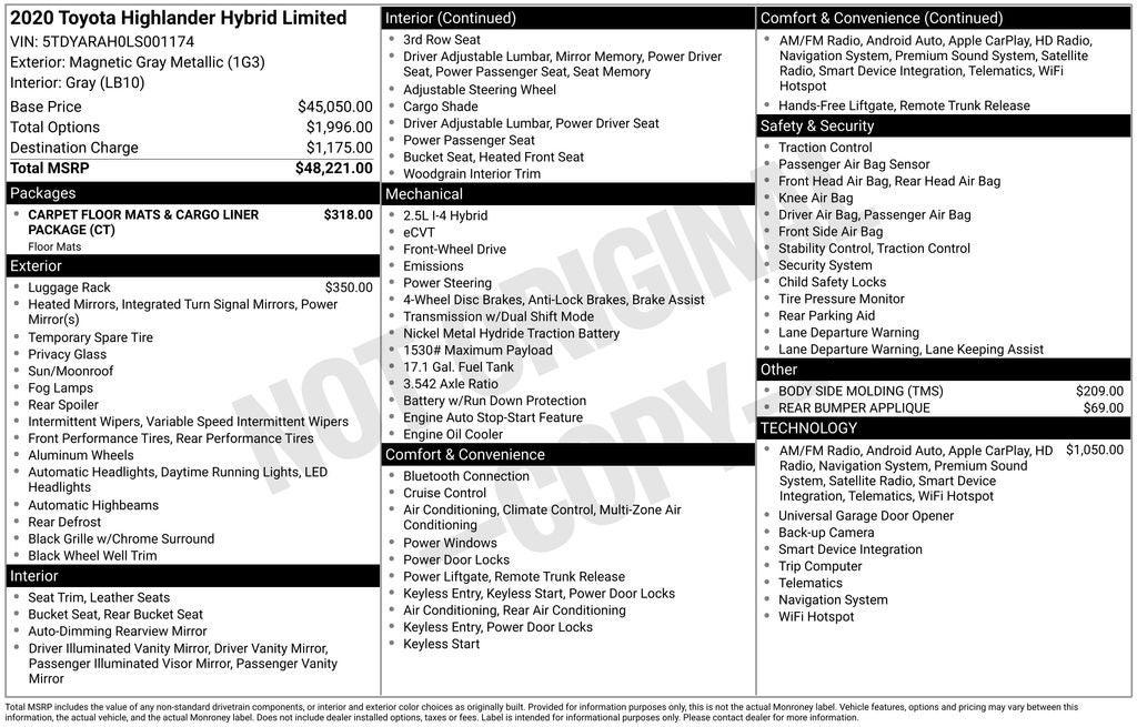 2020 Toyota Highlander Hybrid Limited