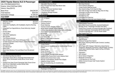 2025 Toyota Sienna XLE 8 Passenger