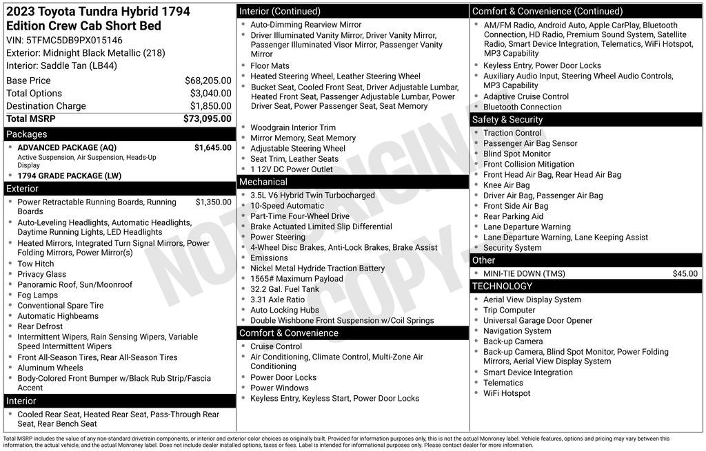 2023 Toyota Tundra Hybrid 1794 Edition
