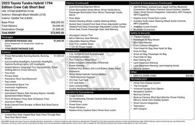2023 Toyota Tundra Hybrid 1794 Edition