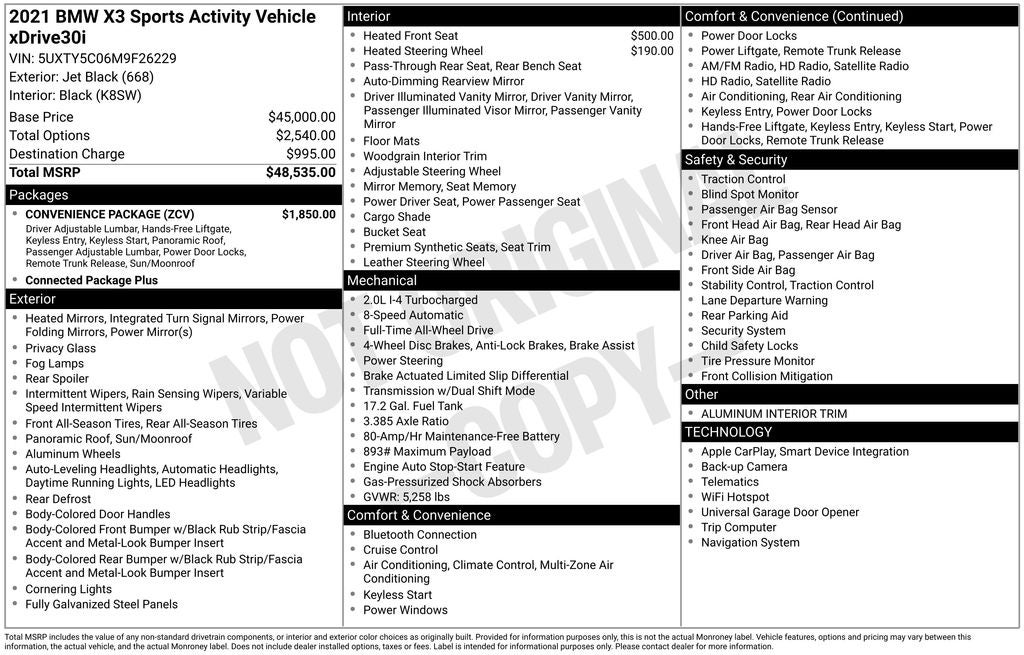 2021 BMW X3 xDrive30i