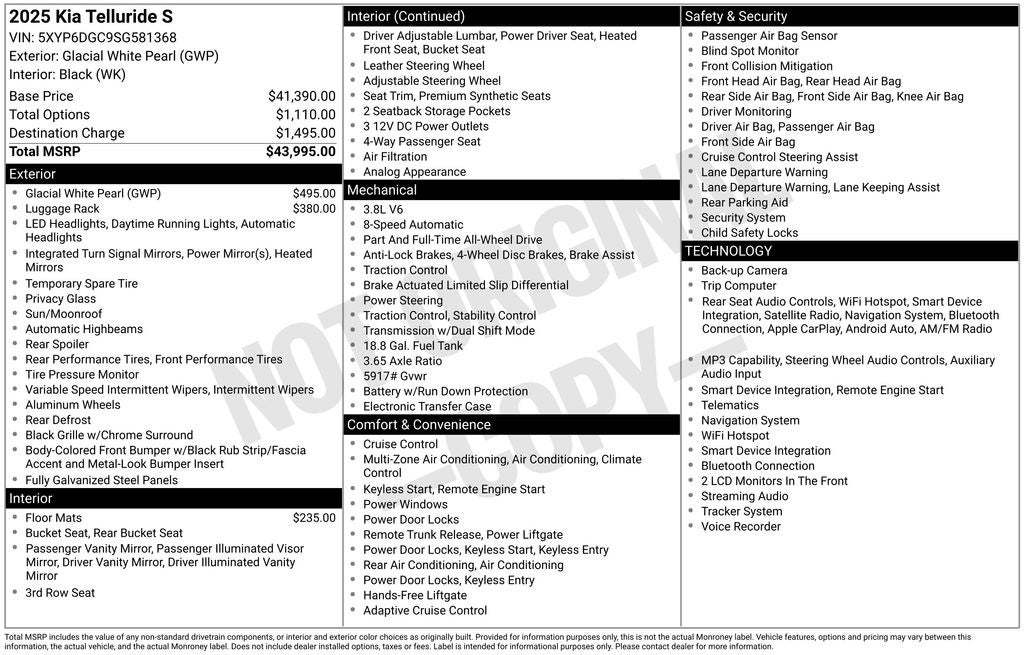 2025 Kia Telluride S