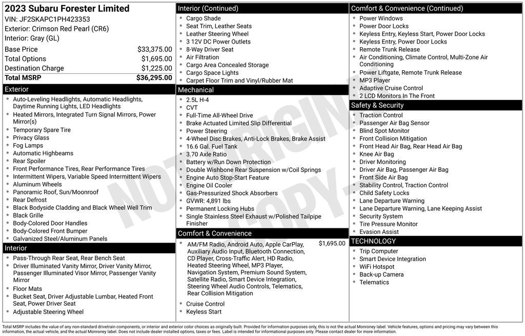 2023 Subaru Forester Limited