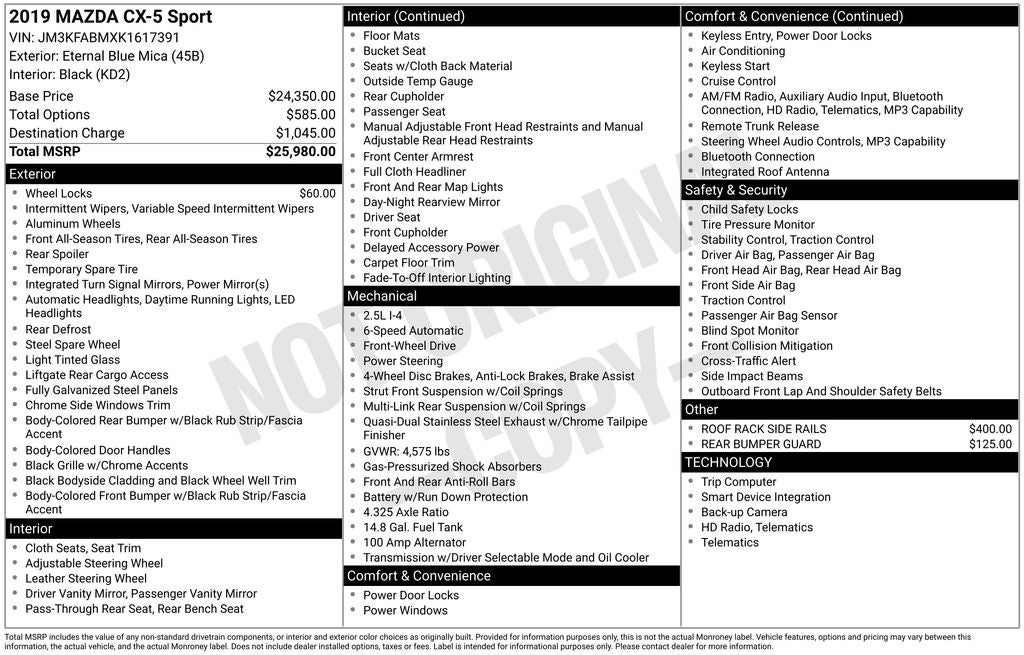 2019 Mazda Mazda CX-5 Sport