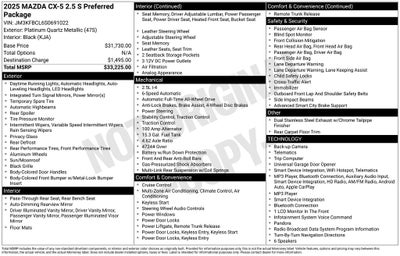 2025 Mazda Mazda CX-5 2.5 S Preferred Package