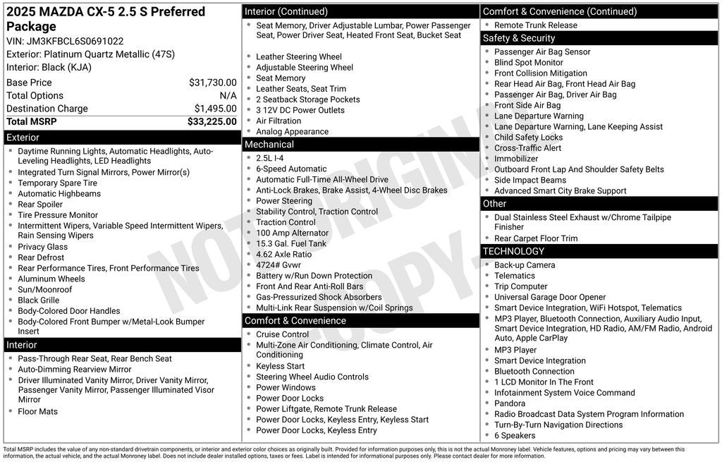 2025 Mazda Mazda CX-5 2.5 S Preferred Package