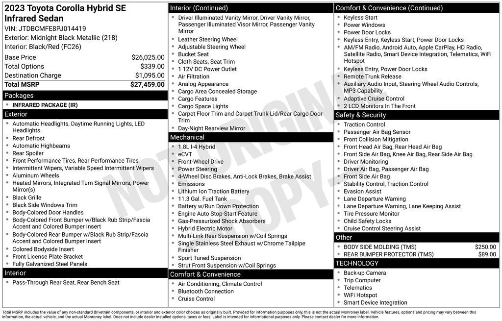 2023 Toyota Corolla Hybrid SE