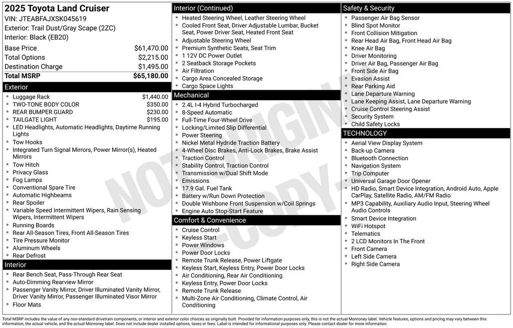 2025 Toyota Land Cruiser Base