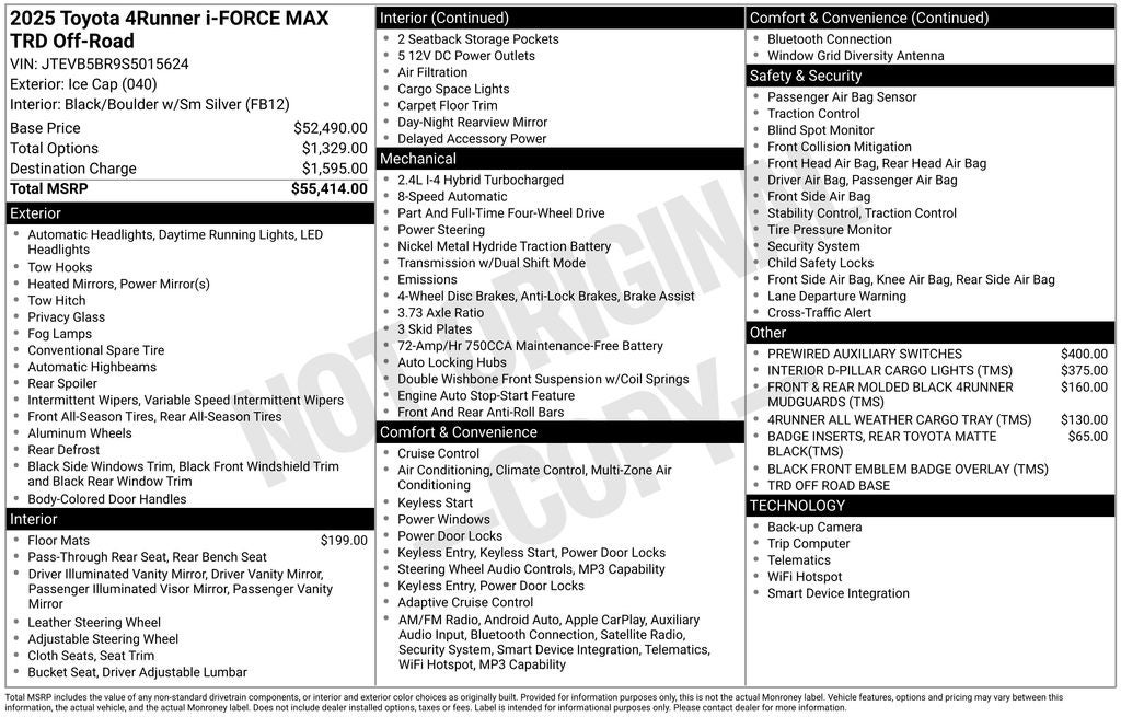 2025 Toyota 4Runner i-FORCE MAX Hybrid TRD Off Road