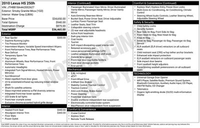 2010 Lexus HS 250h