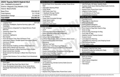 2025 Toyota RAV4 Hybrid XLE